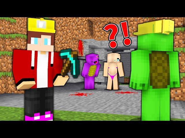 JJ and Mikey Found SECRET CAVE with GIRL in Minecraft Maizen!