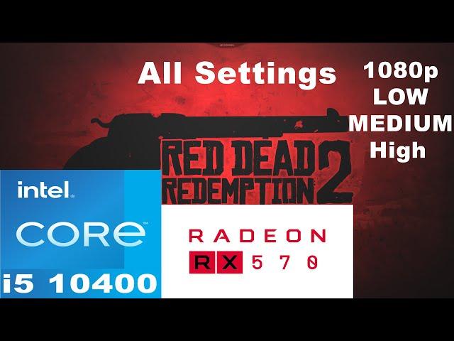 Red Dead Redemption 2 game benchmark test on i5 10400 + Rx570 4gb running at 1080p with all settings