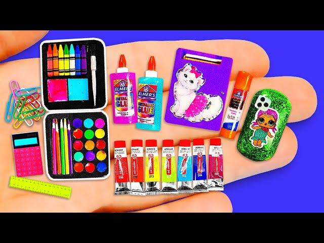 DIY Barbie miniature School Supplies ~ MEGA collection!