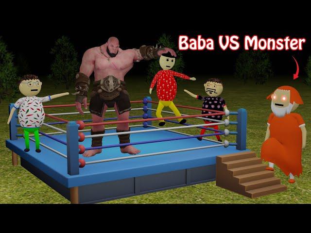 Baba VS Monster | Boxing Fight | Gulli Bulli And Monster | Gulli Bulli | Make Joke Of Horror