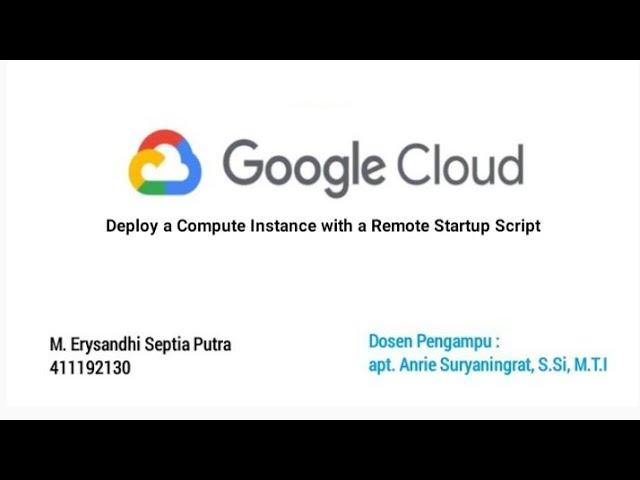 Deploy a Compute Instance with a Remote Startup Script - Cloud Computing - H566A - 2024
