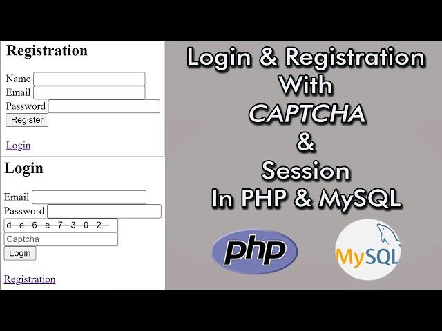 Create Login & Registration Form With Captcha & Session In PHP & MySQL | Login With Captcha In PHP