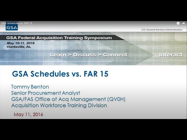 GSA Schedules vs. FAR 15