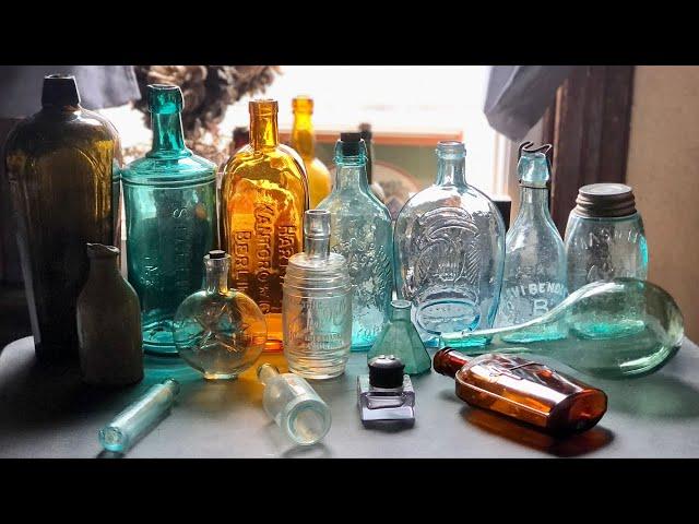 Antique Bottles of all Colors from Shupps Grove Bottle Show