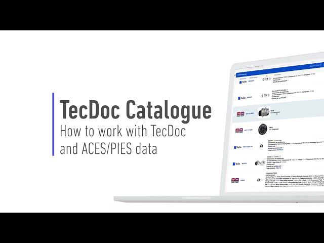 TecDoc Catalogue - How to work with TecDoc and ACES/PIES data