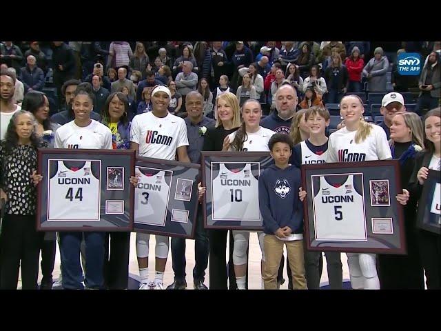 UConn Huskies Senior Night Ceremony: Paige Bueckers, Nika Muhl, Aaliyah Edwards, Aubrey Griffin