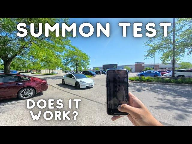 Summon Test FSD Supervised Tesla Model 3