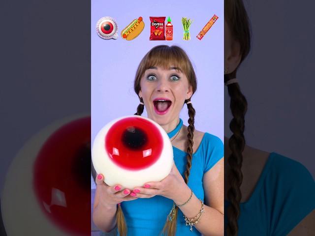 ASMR Emoji Giant Gummy Eyeball, Giant Hot Dog Mukbang #shorts