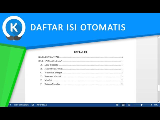 How to create a table of contents Automatically in Ms Word 2013 - Setetes Ilmu