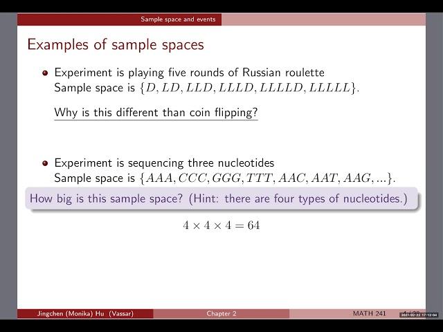 [Chapter 2] #1 Sample space and events