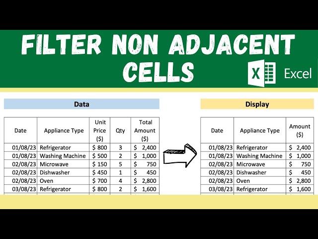 Excel FILTER Function TRICK for Non Adjacent Columns