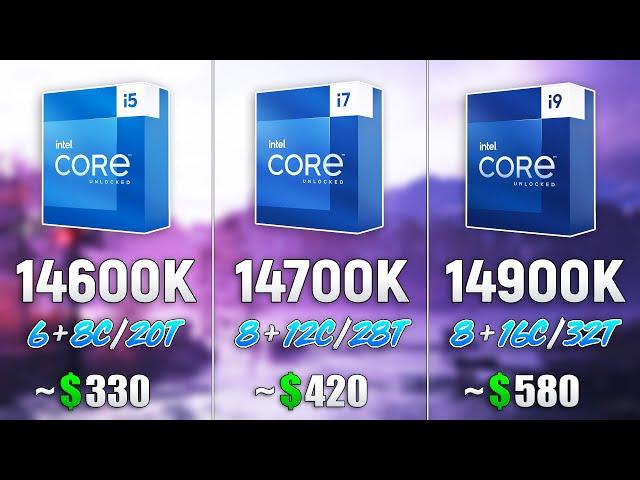 i5 14600K vs i7 14700K vs i9 14900K - Test in 8 Games