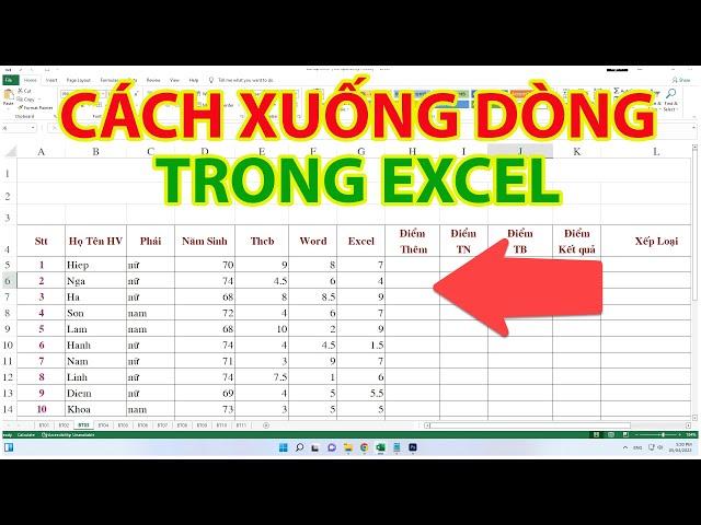 Cách Xuống Dòng Trong Excel | Xuống Dòng Trong 1 Ô Excel