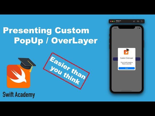 Custom PopUp Overlayer View - Swift - UIKit