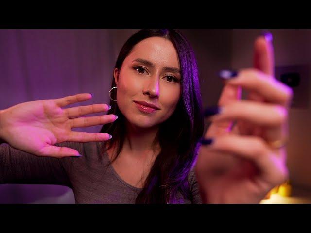 ASMR Gentle hand movements & hand sounds for sleep  minimal talking, with mouth sounds