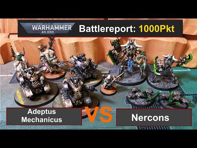 Warhammer 40k Battle Report: Adeptus Mechanicus vs. Necrons 1000Pkt 10.Edi deutsch