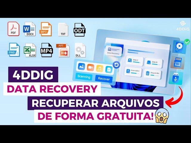 Programa GRATUITO para Recuperar Arquivos Perdidos! Chave Gratuita 4DDiG Data Recovery 2024