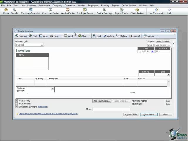 QuickBooks Training - Managing Accounts Receivable in QuickBooks Pro 2011