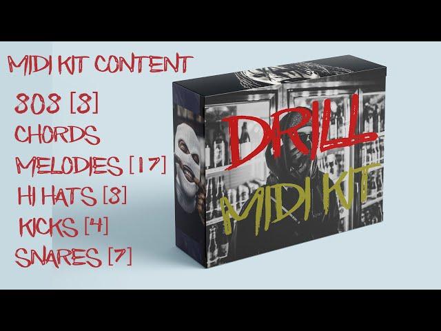 Drill Midi Kit | Drill 808 midi, Drill Hi hat midi, Chord, Snare & Drill Midi Drums [NY / UK]