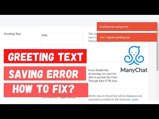 MANYCHAT l Greeting Text Saving Error l Tagalog 2020