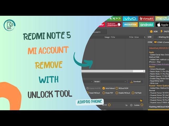 redmi note 5 mi account remove unlock tool