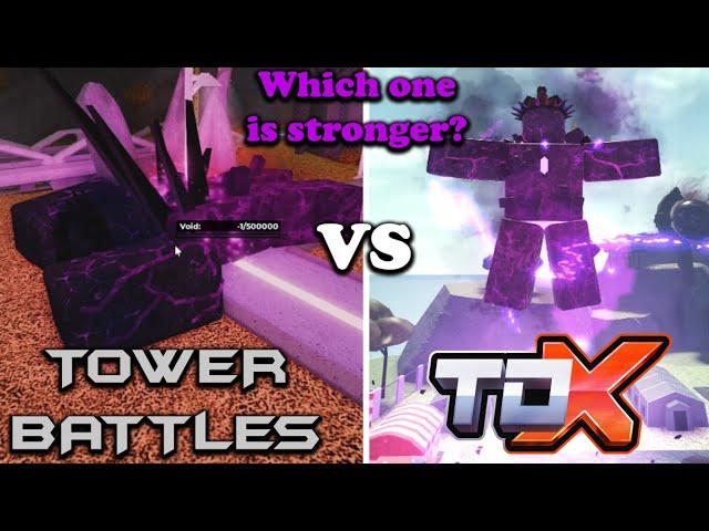 Tower Battles Void VS TDX Void. Which one is stronger? || Roblox Tower Defense X