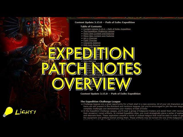 3.15 Expedition Patch Notes Overview | Path of Exile