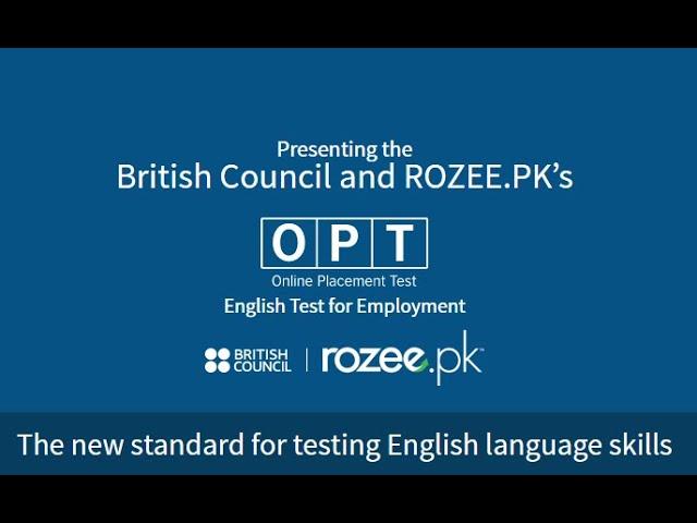 OPT - Online Placement Test by The British Council and Rozee.pk