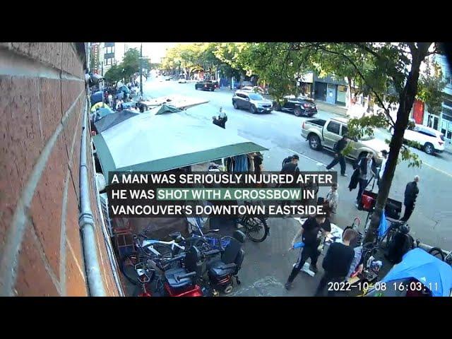 Warning Graphic Content: Video of crossbow attack in the Downtown Eastside