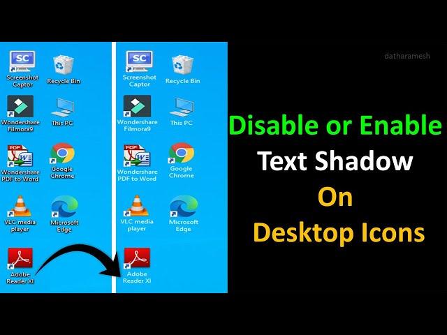 How to Disable or Enable Text Shadow On Desktop Icons In Windows 10