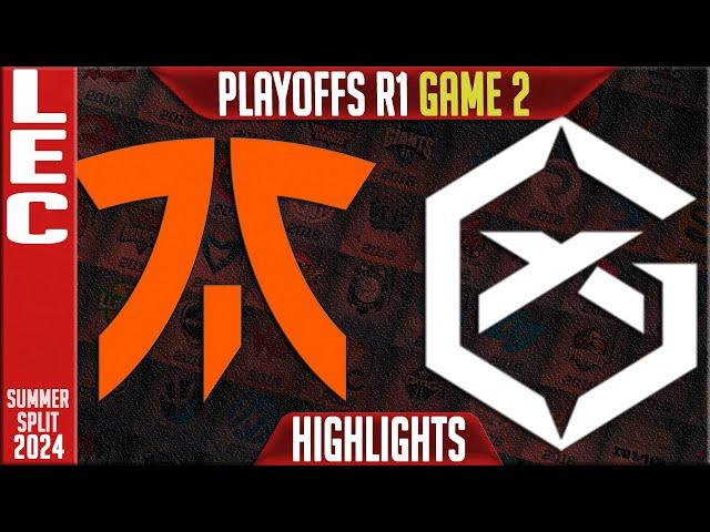 FNC vs GX Highlights Game 2 | LEC Playoffs Upper Round 1 Summer 2024 | Fnatic vs GiantX G2