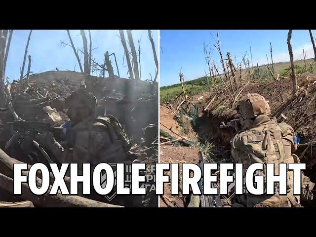 Fearless Ukrainian troops exchange volleys of fire with Putin's forces in brutal trench battle