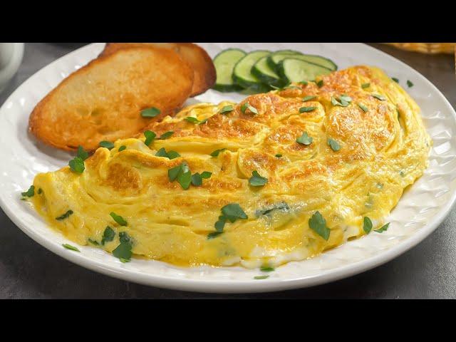 Delicious Breakfast in 10 Minutes! Tomatoes and Cheese Fluffy Omelet in Pan.Recipe by Always Yummy!