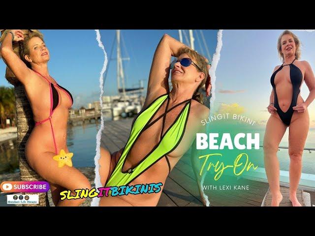 Sling It Bikinis Tryon Haul Cancun Mexico Tiny Hot Sexy Sling Micro Bikini from #Slingitbikinis
