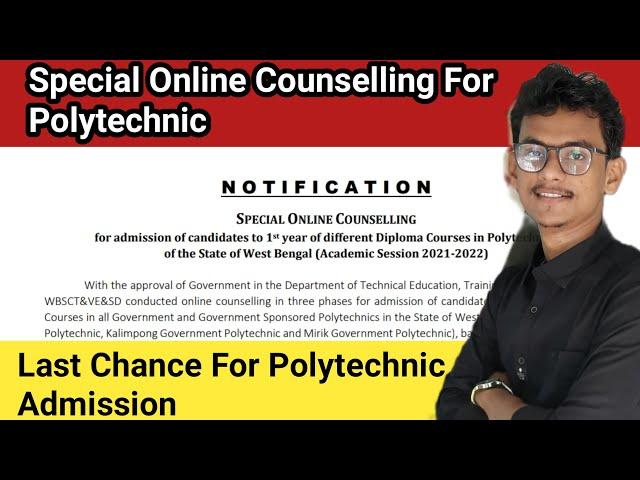 Special Counselling for Polytechnic 2021 Admission | JEXPO 2021 Special Counselling | webscte Notice