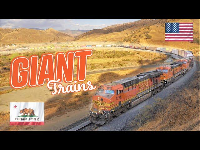 Giant Trains | Kilometers long and 30,000 HP strong | The Tehachapi Loop in the United States