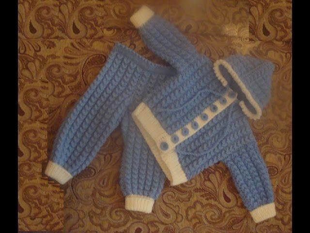 Костюмчик для малыша спицами. Часть 2.  suit for baby knitting