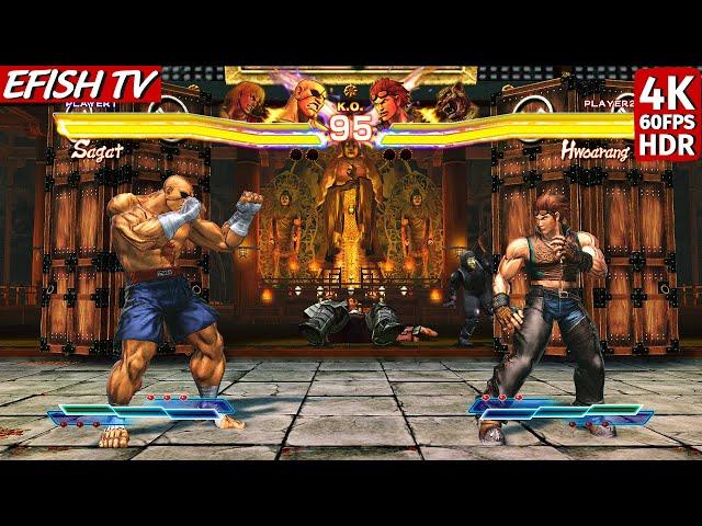 Sagat & Ken vs Hwoarang & King (Hardest AI) - Street Fighter X Tekken