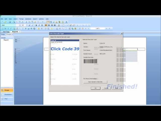 Printing Code 39 Barcodes in Crystal Reports 2011