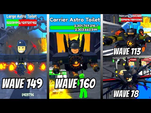 Wave 160 Carrier Astro Boss Toilet, New Astro Toilets in Endless Mode Toilet Tower Defense