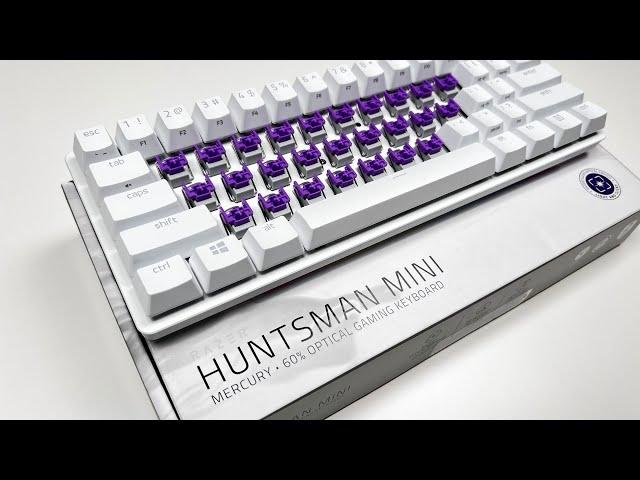 RAZER HUNTSMAN MINI MERCURY 60%(Purple Switches)-ASMR unboxing