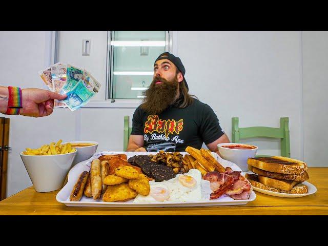 WIN THE CASH JACKPOT IF YOU FINISH THIS UNBEATEN BREAKFAST CHALLENGE FAST ENOUGH! | BeardMeatsFood