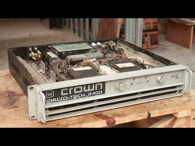 CROWN 2400  amplifier restoration / 24 transistor amplifier restore