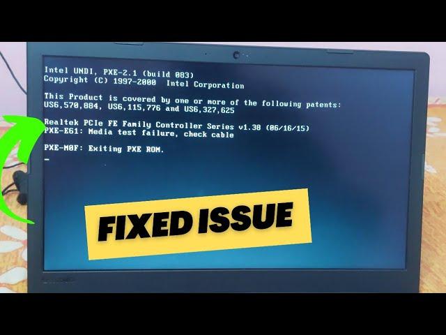 How To Fix “PXE-E61: Media Test Failure, Check Cable” Error Problem PXE-M0F : Exiting PXE ROM