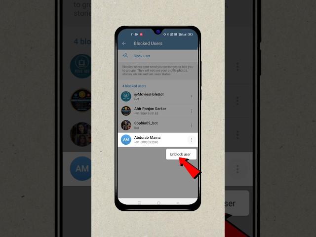 How To Unblock Someone On Telegram  Telegram Pe Blocked Person Ko Unblock Kaise Kare #shorts