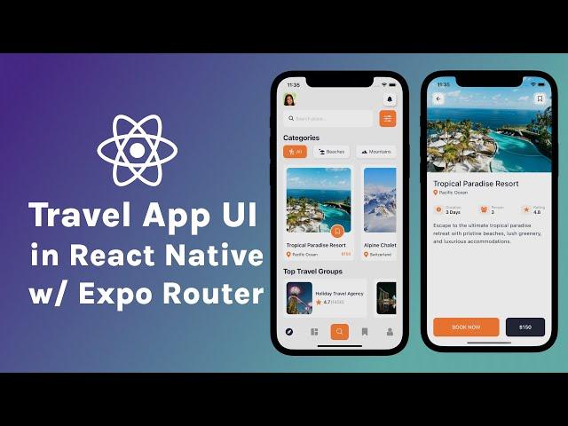 Travel App UI in React Native with Expo Router | 2024 Beginners Tutorial