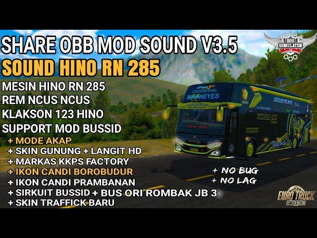 UPDATE OBB MOD SOUND V3.5 SOUND HINO HINO RN 285 + MODE AKAP + SUPPORT MOD + TEXTURE GUNUNG & LANGIT