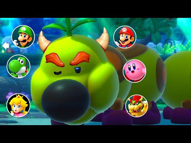 Super Mario Party:All Minigames Showdown Mario Cat vs Luigi Cat vs Bowser vs Kirby on Max Difficulty