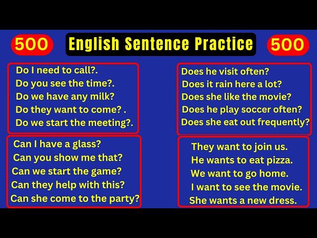 500 Most Important Sentences for Daily Use  | English Important Questions