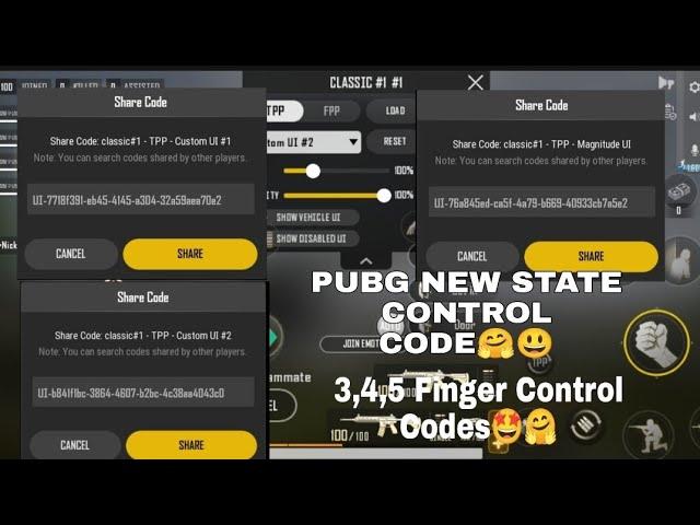 PUBG NEW STATE  CONTROL CODES  || 5 FINGER CLAW || 4 FINGER CLAW || 3 FINGER CLAW ||